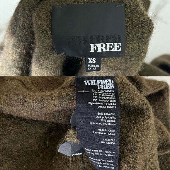 Wilfred Aritzia Women's Size XS Green Aronson Cardigan Sweater Wool Alpaca Cozy - Picture 4 of 12